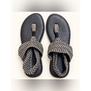 Sanuk Yoga Sling 2 Black Chevron Yoga Mat Sandals Women’s Size 8